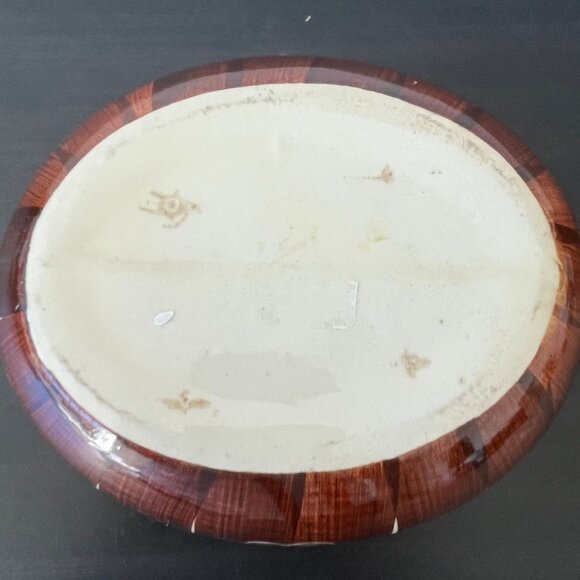 Purinton Brown Intaglio Vegetable Bowl // Serving Dish // Vintage 1950s - Picture 6 of 6